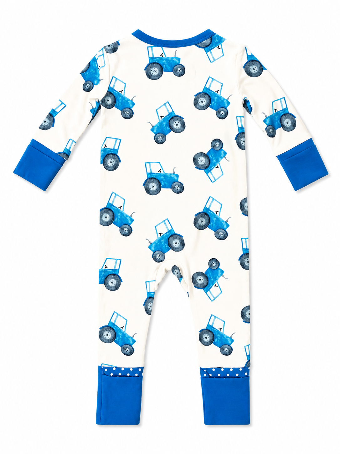 Blue Tractor Bamboo Onesie