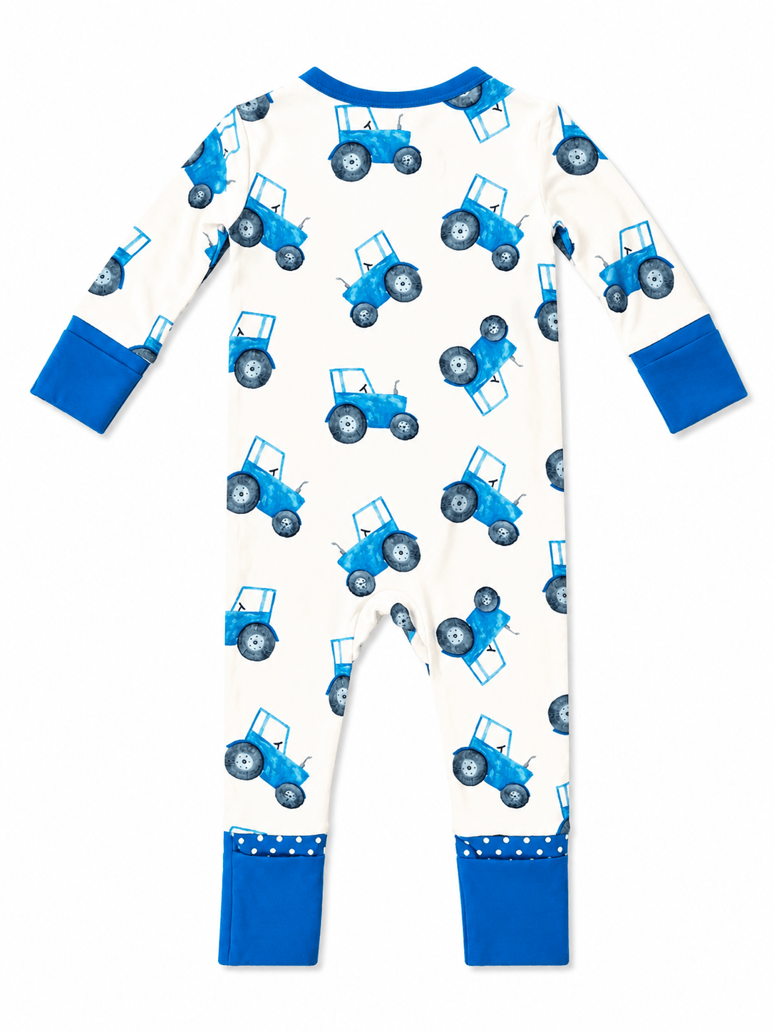 Blue Tractor Bamboo Onesie