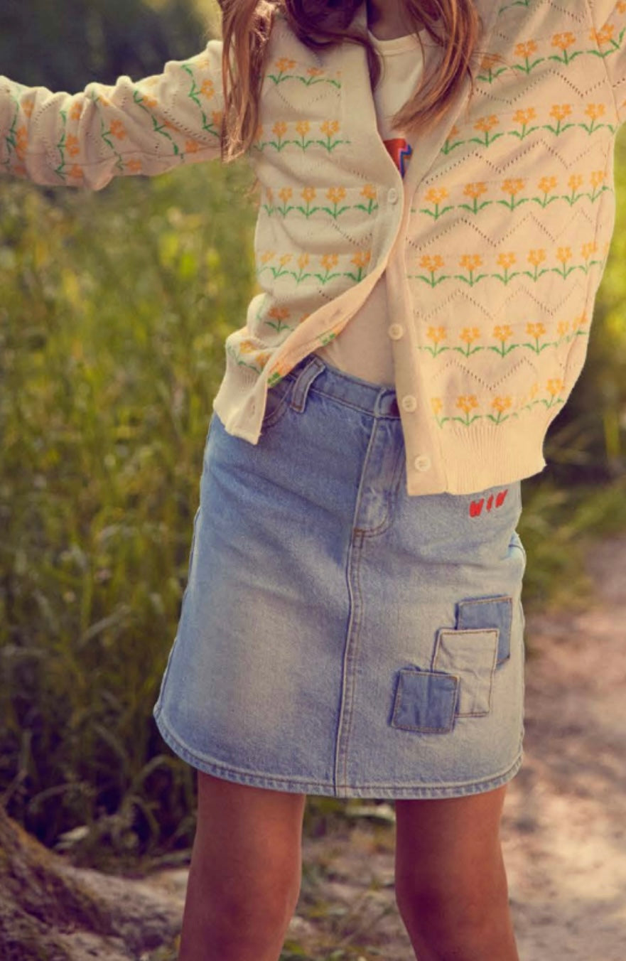 Patchwork Denim Skirt