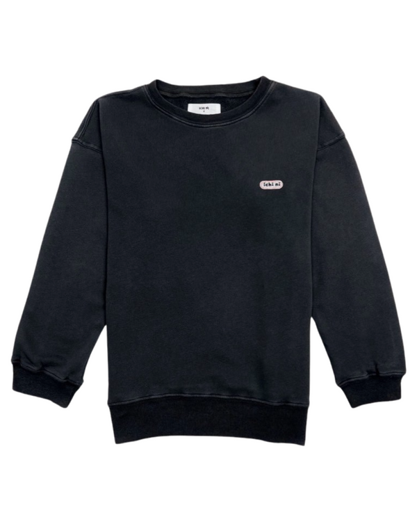 Vintage washed Black Crewneck Sweater