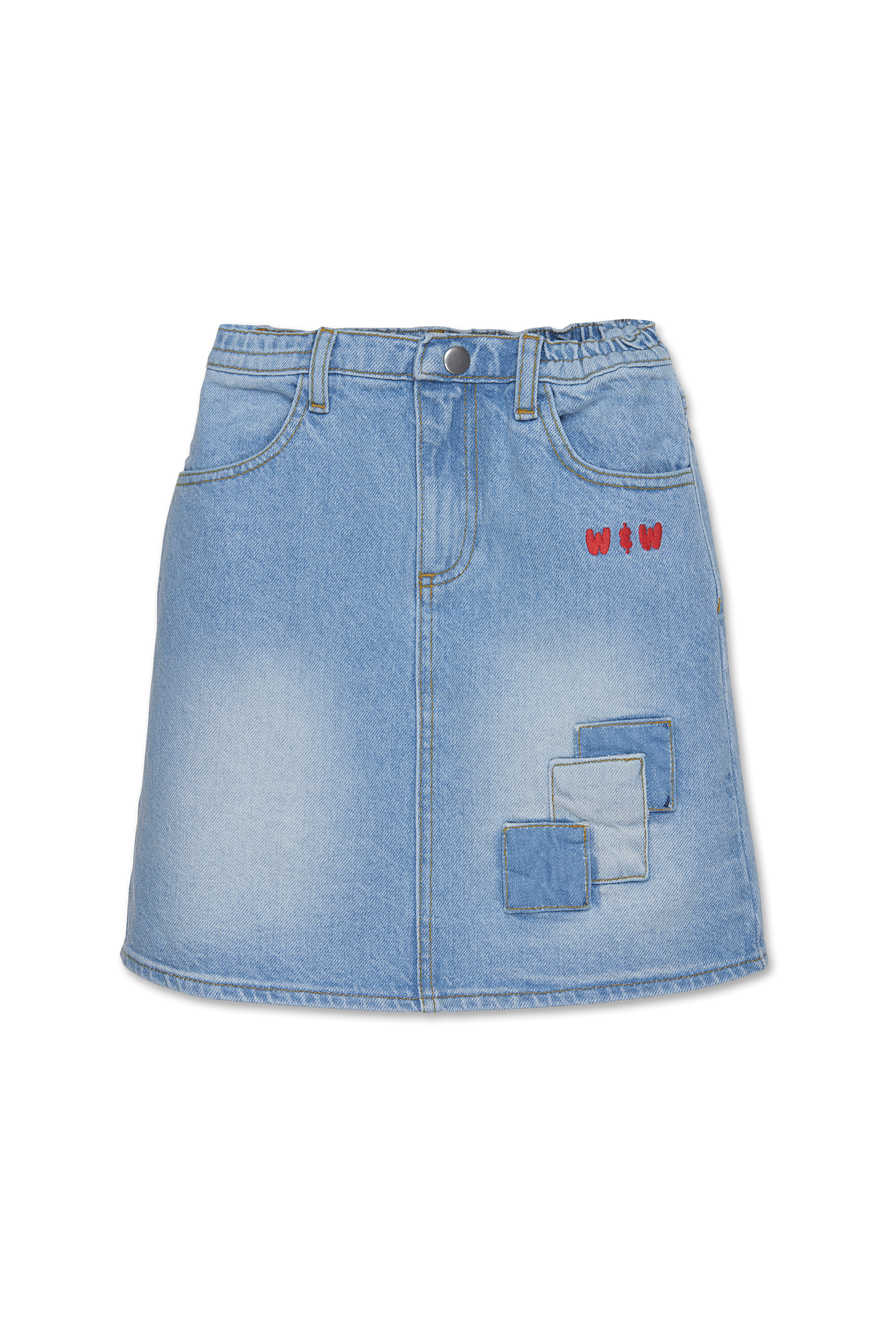 Patchwork Denim Skirt