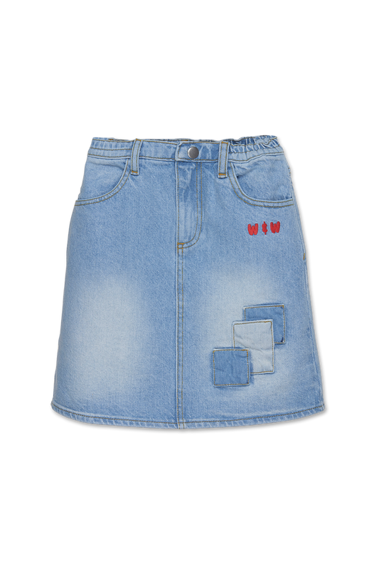 Patchwork Denim Skirt