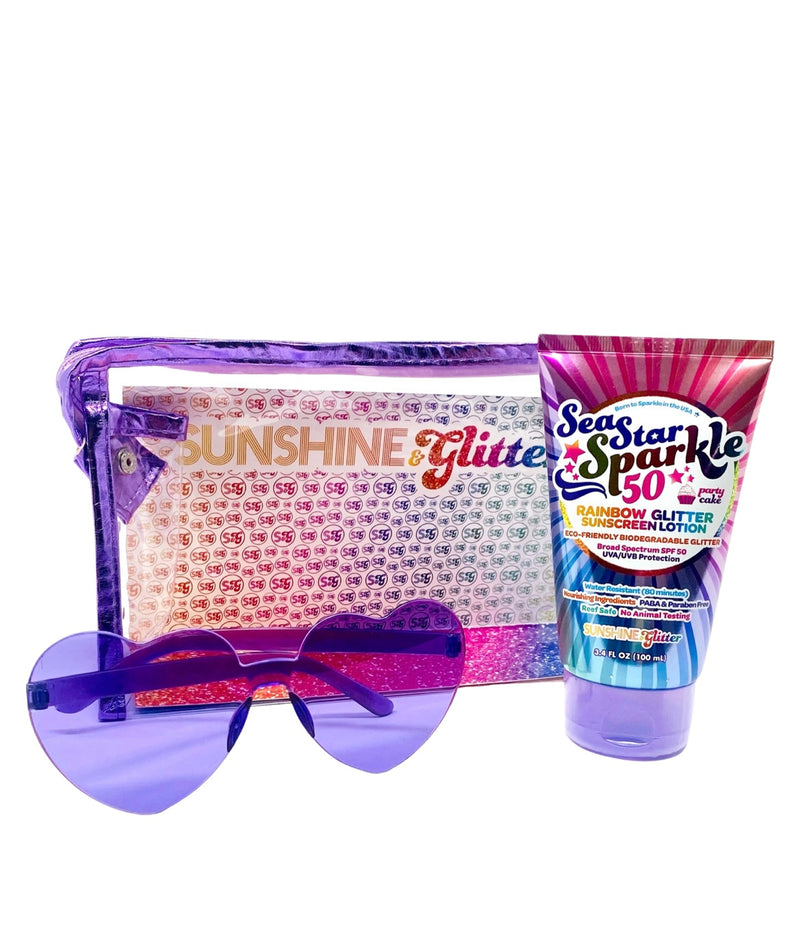 Rainbow Glitter Sunscreen Gift Bag
