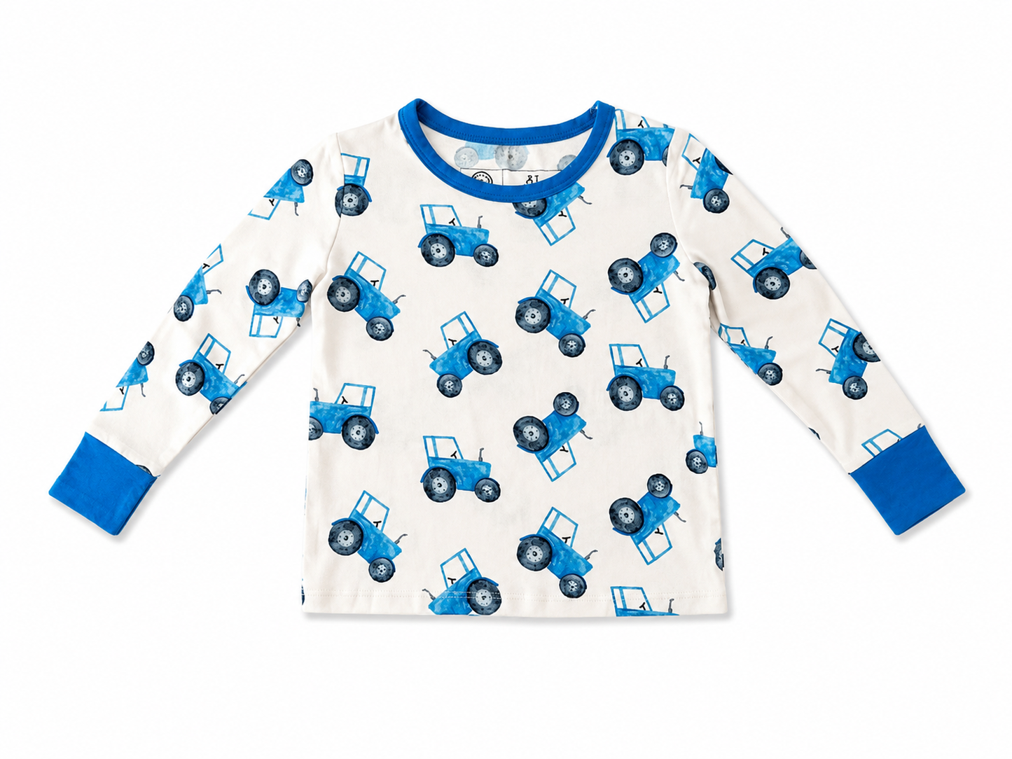 Blue Tractor Bamboo Pajama Set