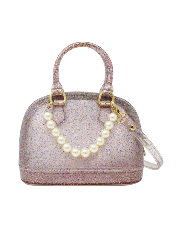 Jelly Bowling Crossbody Handbag with Pearls