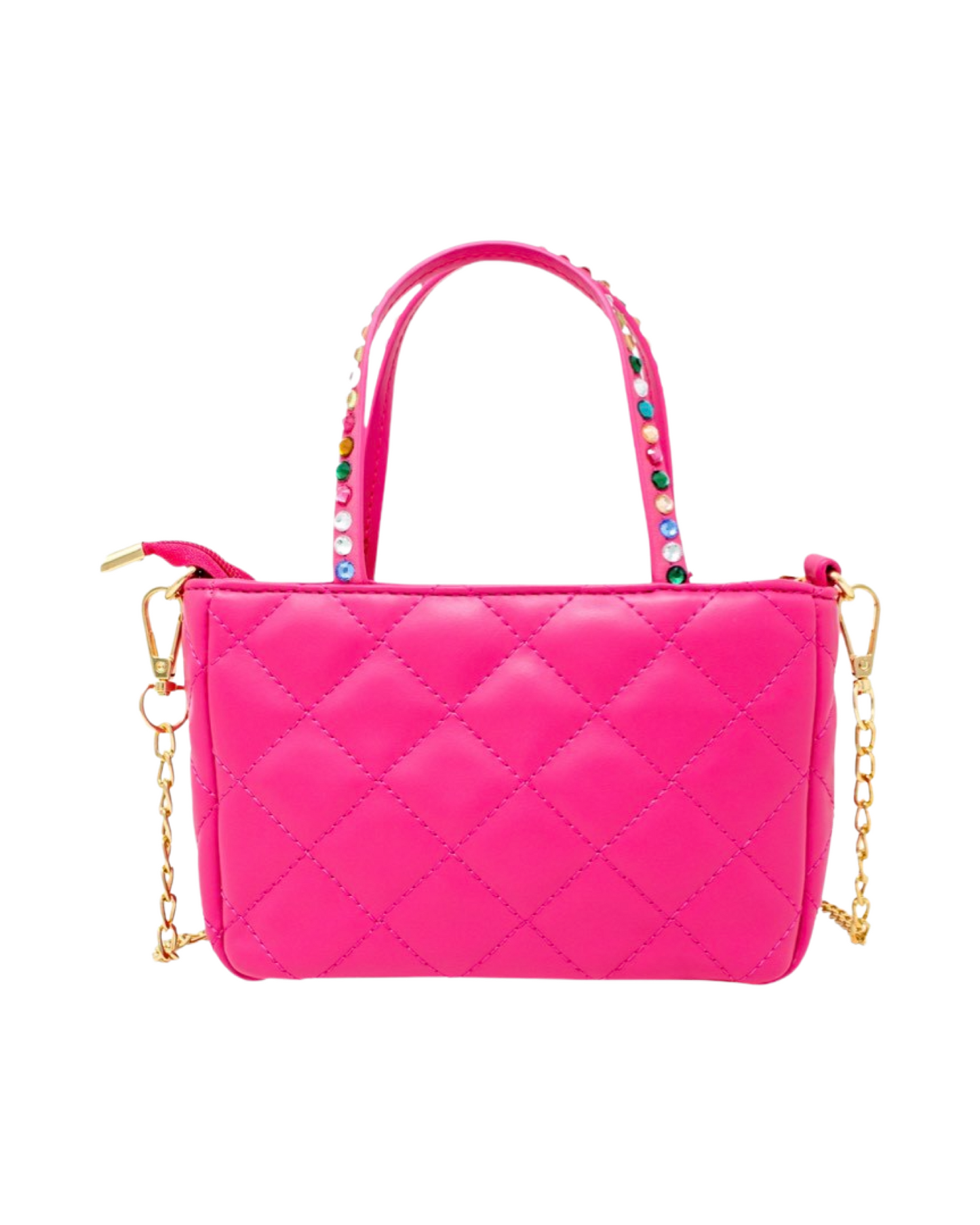 Quilted Rhinestone Tote Bag