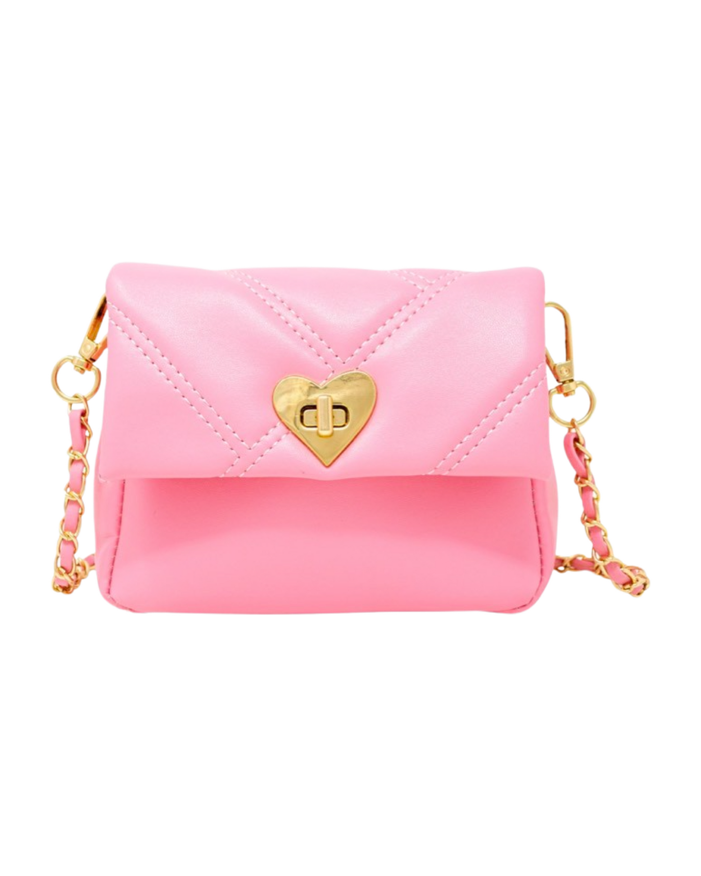 Quilted Soft Heart Lock Purse