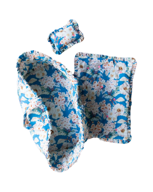 Blue Floral Baby Doll Carrier