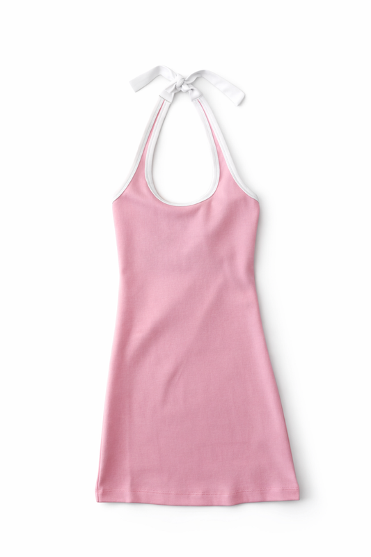 Mackenzie Girls Pink Halter Dress