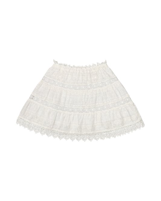 Luna White Eyelet Mini Skirt