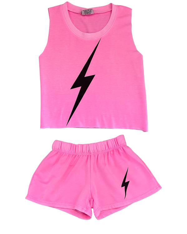 Pink Bolt Shorts