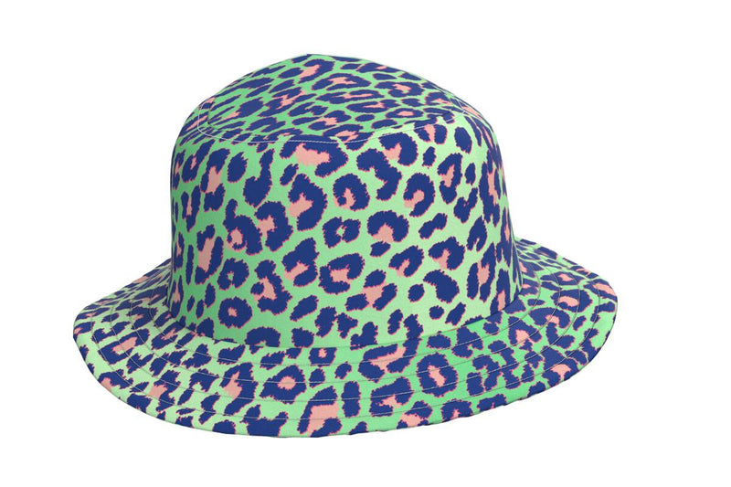 Leopard Lime bucket hat