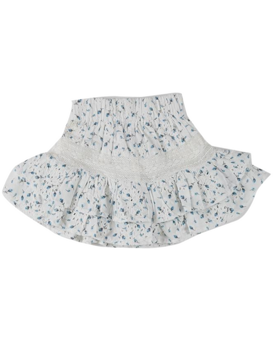 Floral Eyelet Ruffle Short